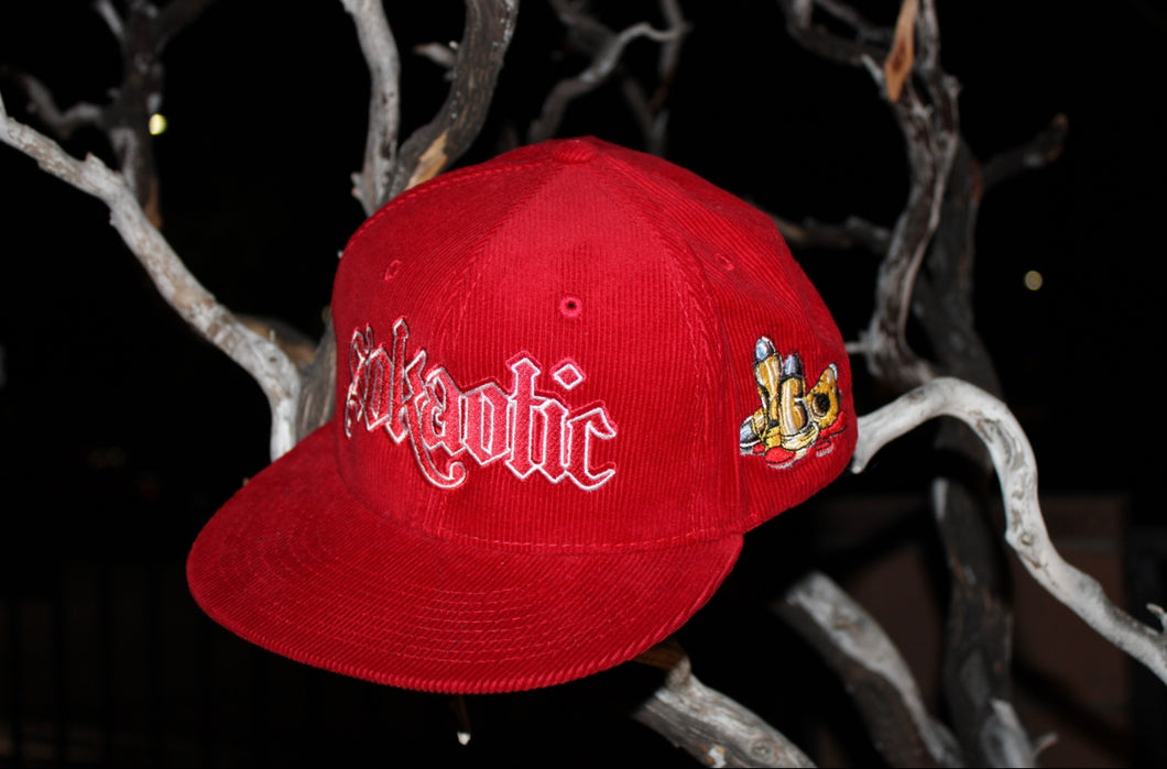 Red Corduroy Snapback